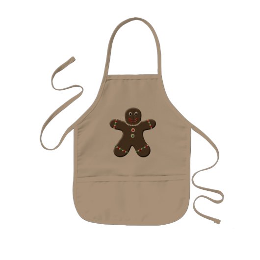 Schattige Gingerbread Boy Kinder Vakantie Kerst Sc Schort (Voorkant)