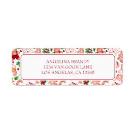 Schattige Gingerbread Christmas Retouradres Etiket