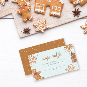 Schattige Gingerbread Cookie Baby shower Luier Raf Informatiekaartje