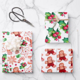 Schattige Gingerbread Cookie Christmas Baby shower Inpakpapier Vel