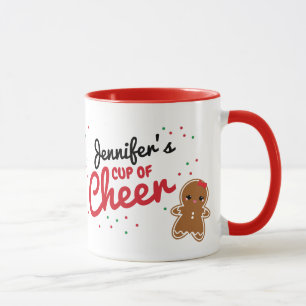 schattige GINGERBREAD GIRL gepersonaliseerde kerst Mok
