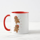 schattige GINGERBREAD GIRL gepersonaliseerde kerst Mok (Links)