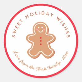 Schattige Gingerbread Holiday Gift Label Sticker