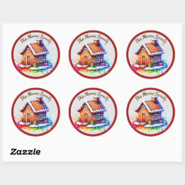 Schattige Gingerbread House Christmas Ronde Sticker