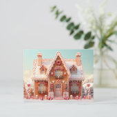 Schattige Gingerbread House Christmas Wenskaart Briefkaart (Staand voorkant)
