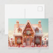 Schattige Gingerbread House Christmas Wenskaart Briefkaart (Voorkant / Achterkant)