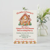 Schattige Gingerbread House Verjaardag versieren Kaart (Staand voorkant)