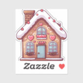 Schattige Gingerbread Kerstvakantiehuis Sticker (Vel)