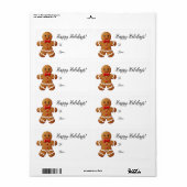 Schattige Gingerbread Man Holiday Gift Label Stick (Full Sheet)