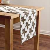 Schattige Gingerbread Man Holiday Table Runner Korte Tafelloper (Voorbeeld)