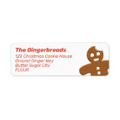 Schattige Gingerbread Man Retouradreslabel Etiket (Voorkant)