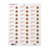 Schattige Gingerbread Man Retouradreslabel Etiket (Full Sheet)