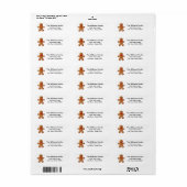 Schattige Gingerbread Man Vakantieadres Etiket (Full Sheet)