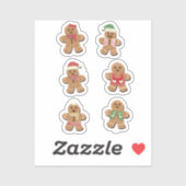 Schattige Gingerbread Mannen Kerst stickers Set (Vel)