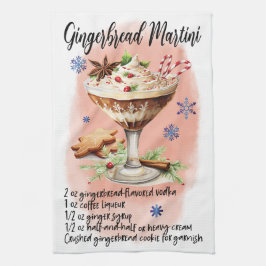 Schattige Gingerbread Martini Christmas Drink Rece Theedoek