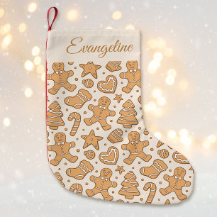 Schattige Gingerman Koek Neutrale Kerst Naam Kleine Kerstsok