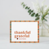 Schattige Gingham Dankbaarheid Thanksgiving Feestdagenkaart (Staand voorkant)