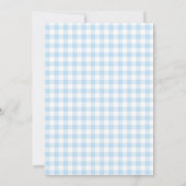 Schattige Gingham French Teddy Bear-Baby shower Kaart (Achterkant)