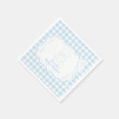 Schattige Gingham French Teddy Bear-Baby shower Servet (Hoek)