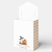 Schattige Gingham Halloween Ghost 1st Birthday Bedankdoosjes (Geopend)