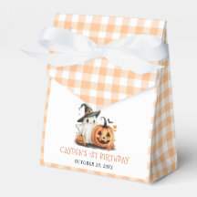 Schattige Gingham Halloween Ghost 1st Birthday