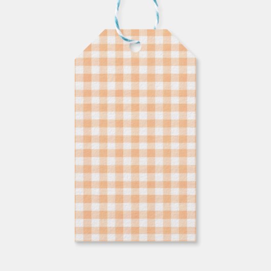 Schattige Gingham Halloween Ghost 1st Birthday Cadeaulabel (Achterkant)