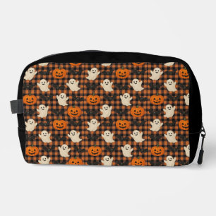 Schattige, gingham Halloween spook pompoen vleermu Toilettasje