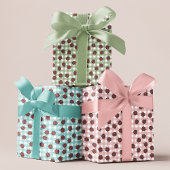 Schattige Gingham Handgetrokken Ladybug Pattern Ki Inpakpapier Vel