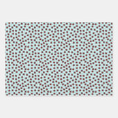 Schattige Gingham Handgetrokken Ladybug Pattern Ki Inpakpapier Vel (Voorkant)