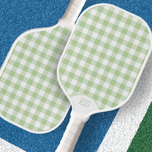 Schattige gingham preppy groene pickleball-paddle pickleball paddle