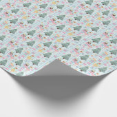 Schattige Gingham Roze Kerst Notenkraker Ballerina Cadeaupapier (Hoek)