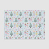 Schattige Gingham Roze Kerst Notenkraker Ballerina Tissuepapier (Voorkant)