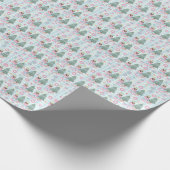 Schattige Gingham Roze Kerst Notenkraker Cadeaupapier (Hoek)