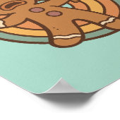 Schattige Gingy peperkoek kerstkaart Poster (Hoek)