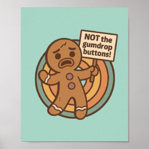Schattige Gingy peperkoek kerstkaart Poster