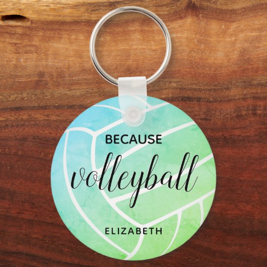 schattige giptypografie omdat volleybal sleutelhanger (Achterkant)
