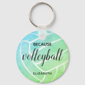 schattige giptypografie omdat volleybal sleutelhanger (Achterkant)