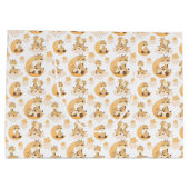 schattige giraf betegelde patroonpartij unisex groot cadeauzakje (Achterkant)