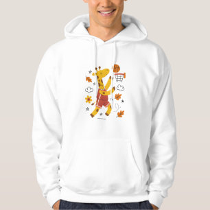 Schattige Giraf die Basketbal Cartoon speelt Hoodie