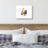 Schattige Giraf die Piano Speelt Giraffen Muzikant Canvas Afdruk (Insitu (Slaapkamer))