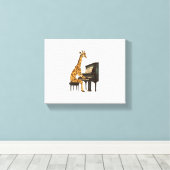 Schattige Giraf die Piano Speelt Giraffen Muzikant Canvas Afdruk (Insitu (Houten vloer))