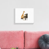 Schattige Giraf die Piano Speelt Giraffen Muzikant Canvas Afdruk (Insitu (Woonkamer))