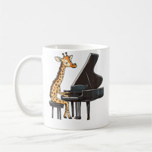 Schattige Giraf die Piano Speelt Giraffen Muzikant Koffiemok