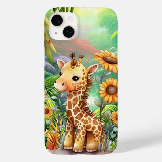 schattige giraf houdt van oerwoud Case-Mate iPhone case (Achterkant)