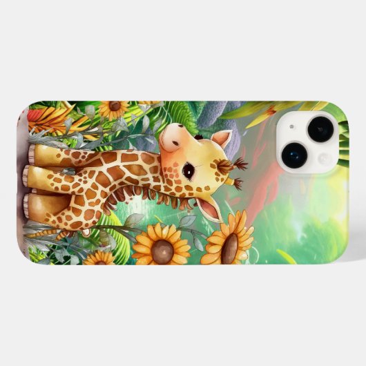 schattige giraf houdt van oerwoud Case-Mate iPhone case (Achterkant (horizontaal))