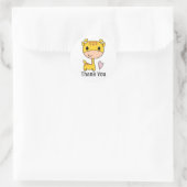 Schattige Giraf Met Hart Dank Je Ronde Sticker (Tas)