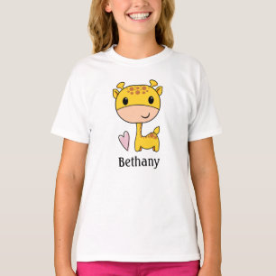 Schattige Giraf Met Hart Persoonlijk  T-shirt