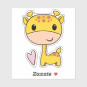 Schattige Giraf Met Hart Sticker (Vel)