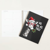 Schattige Giraf Met Kerstman Hoed Prettig Kerstmis Planner (Display)
