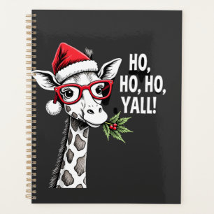Schattige Giraf Met Kerstman Hoed Prettig Kerstmis Planner